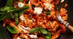 Roasted Red Pepper Goat Cheese Risoni / Orzo
