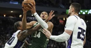 Giannis Antetokounmpo Bucks beat Kings NBA