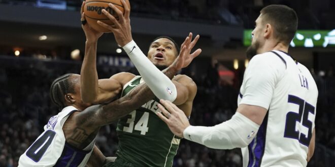 Giannis Antetokounmpo Bucks beat Kings NBA