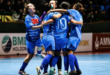 The Philippine team celebrates the goal.